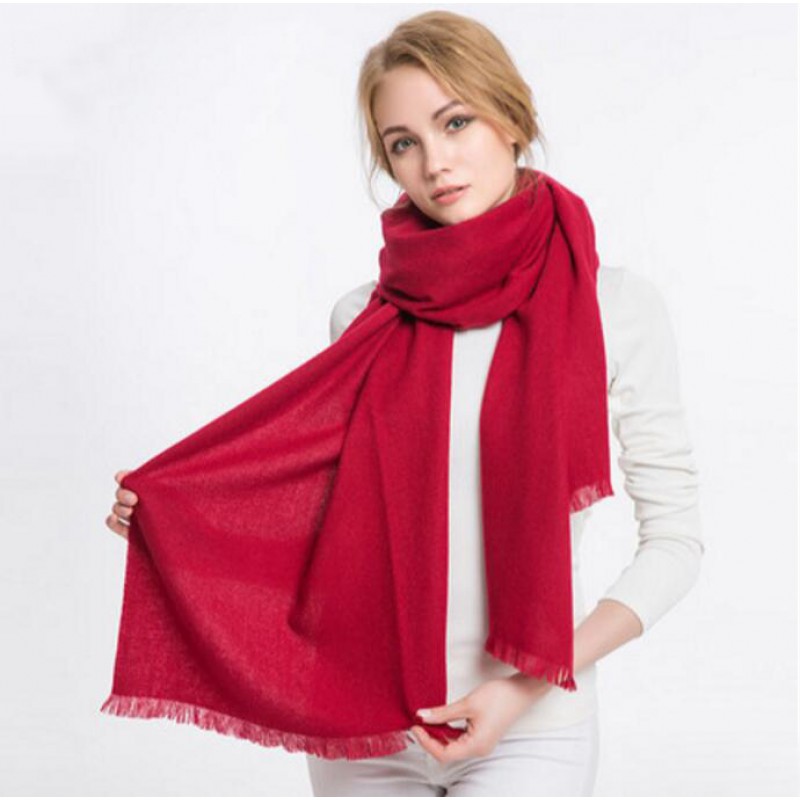 Pure Cashmere Scarves Red Women Fashional Winter Scarf